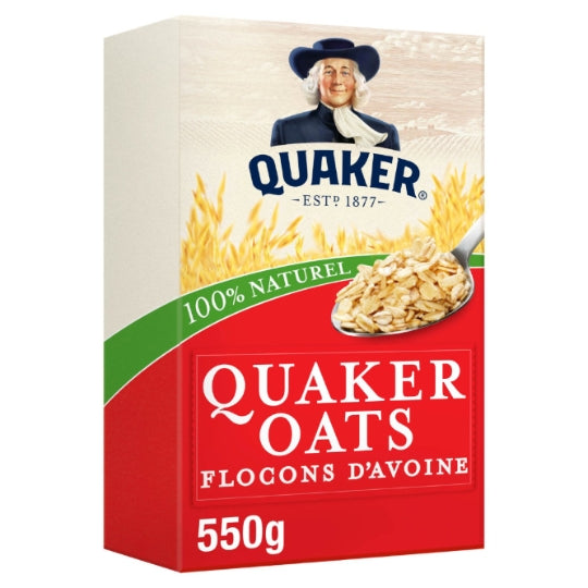 Flocons d'Avoine QUAKER — la boîte de 550g — Lot de 3
